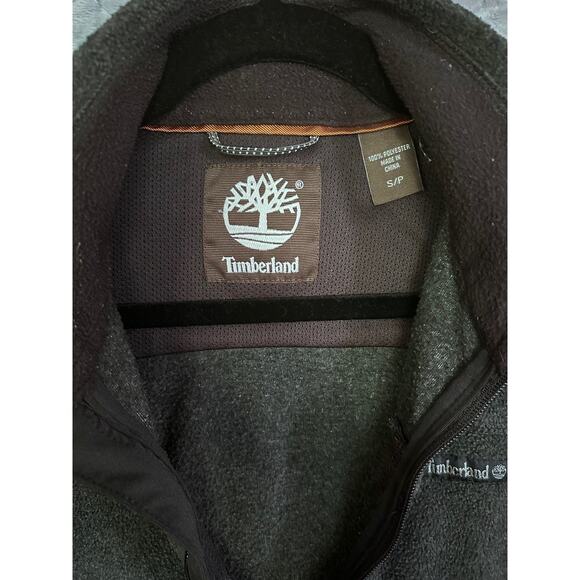 Timberland Fleece Jacket Charcoal Gray Full Zip Size S/P Outdoor Hiking Warm - Picture 2 of 7